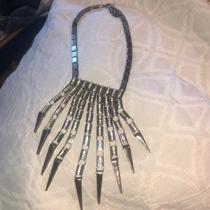 alternative studded sterling silver necklace